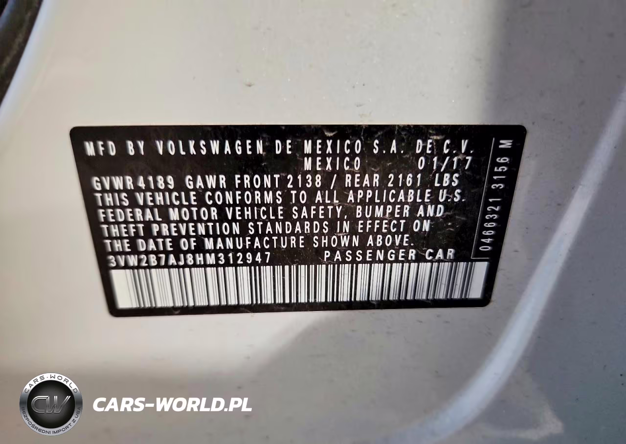 2017 Volkswagen Jetta S VIN:3VW2B7AJ8HM312947 - 12