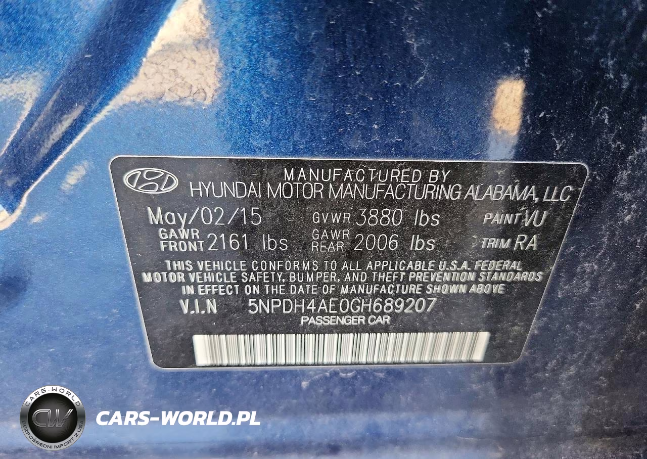 2016 Hyundai Elantra Se VIN:5NPDH4AE0GH689207 - 12