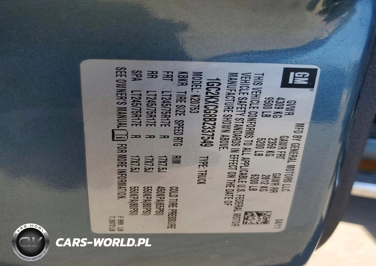 2011 Chevrolet Silv1500 2Wd VIN:1GC2KXCG8BZ337549 - 12