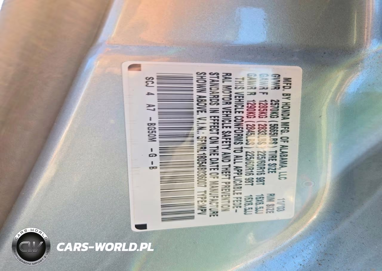 2004 Honda Odyssey Exl VIN:5FNRL18054B036007 - 13