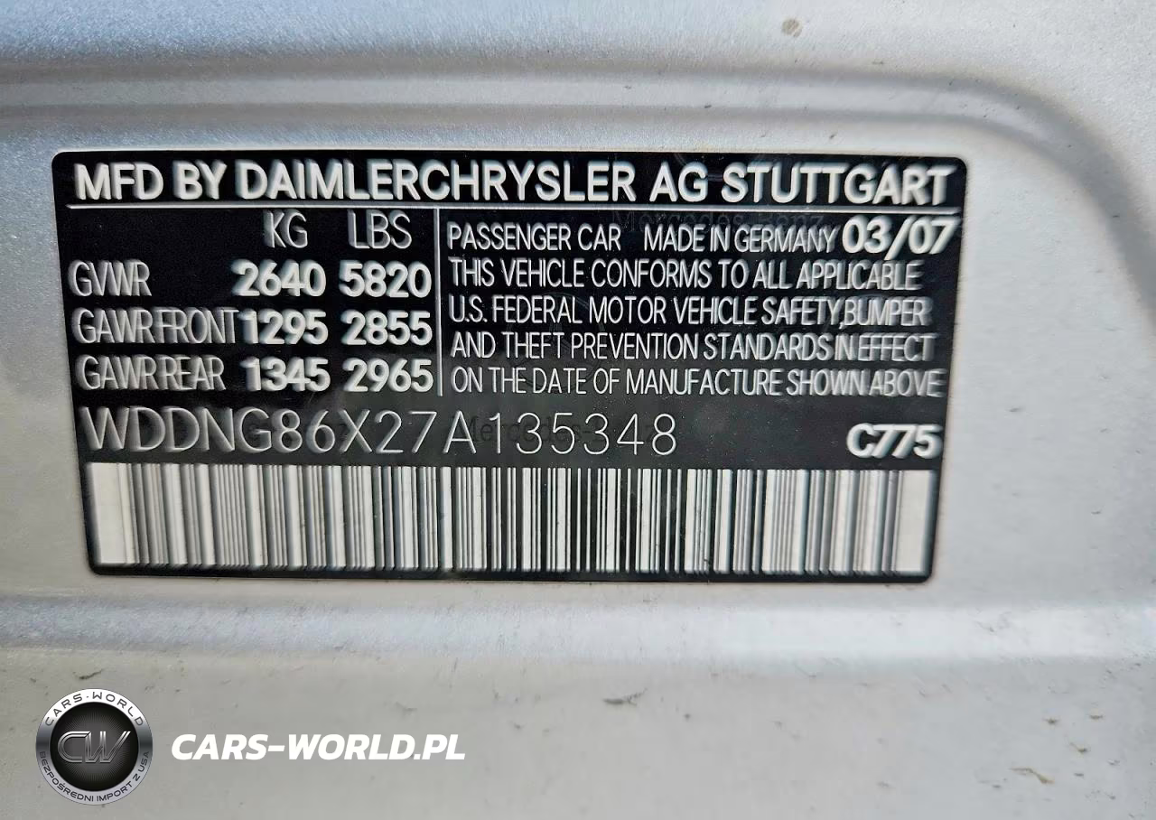 2007 Mercedes-Benz S 550 4Matic VIN:WDDNG86X27A135348 - 12
