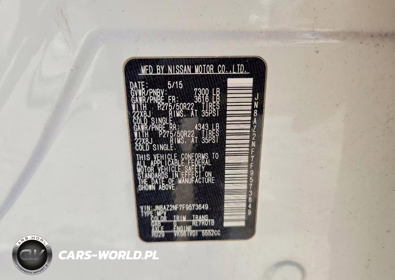 2015 Infiniti Qx80 Base VIN:JN8AZ2NF7F9573649 - 13