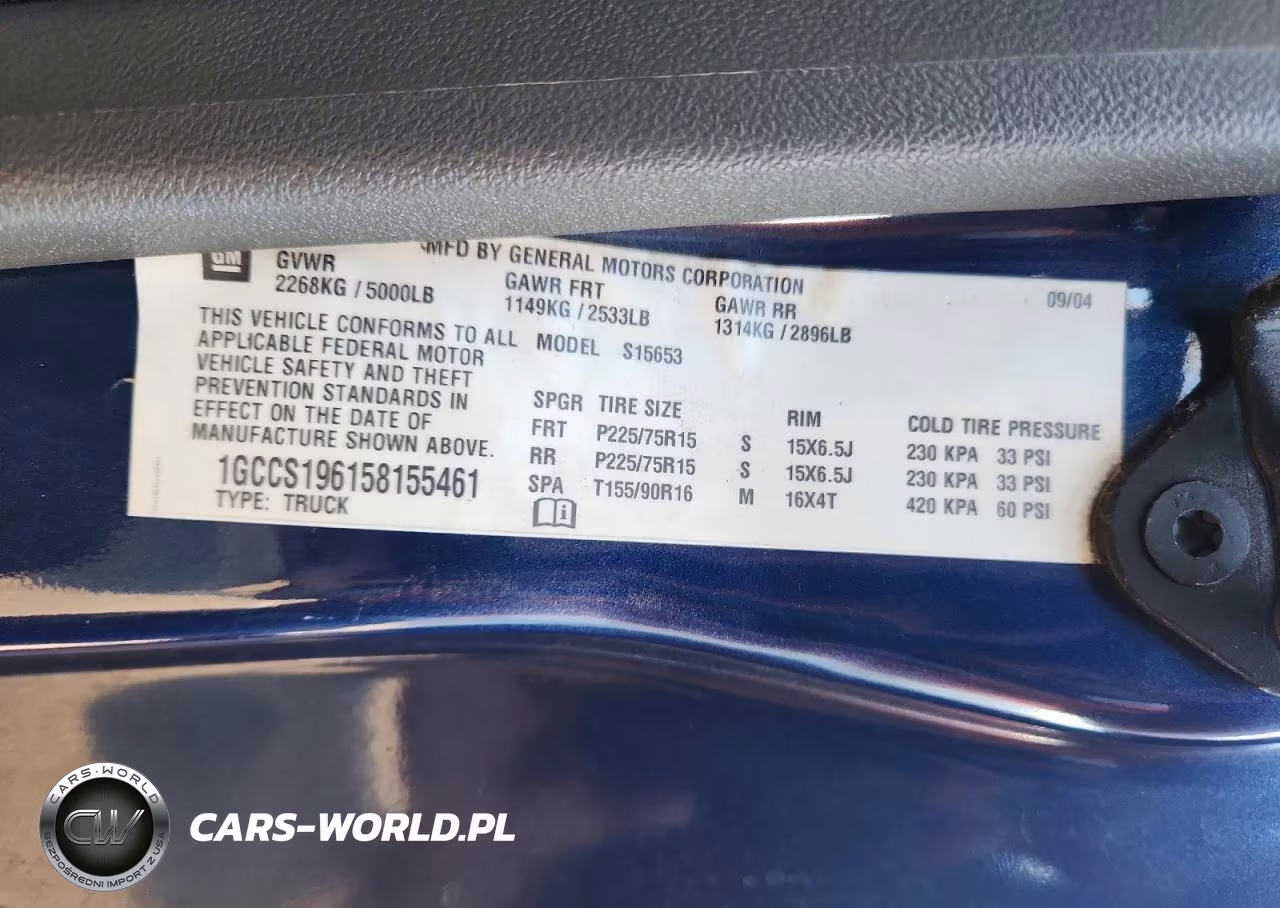 2005 Chevrolet Colorado VIN:1GCCS196158155461 - 12