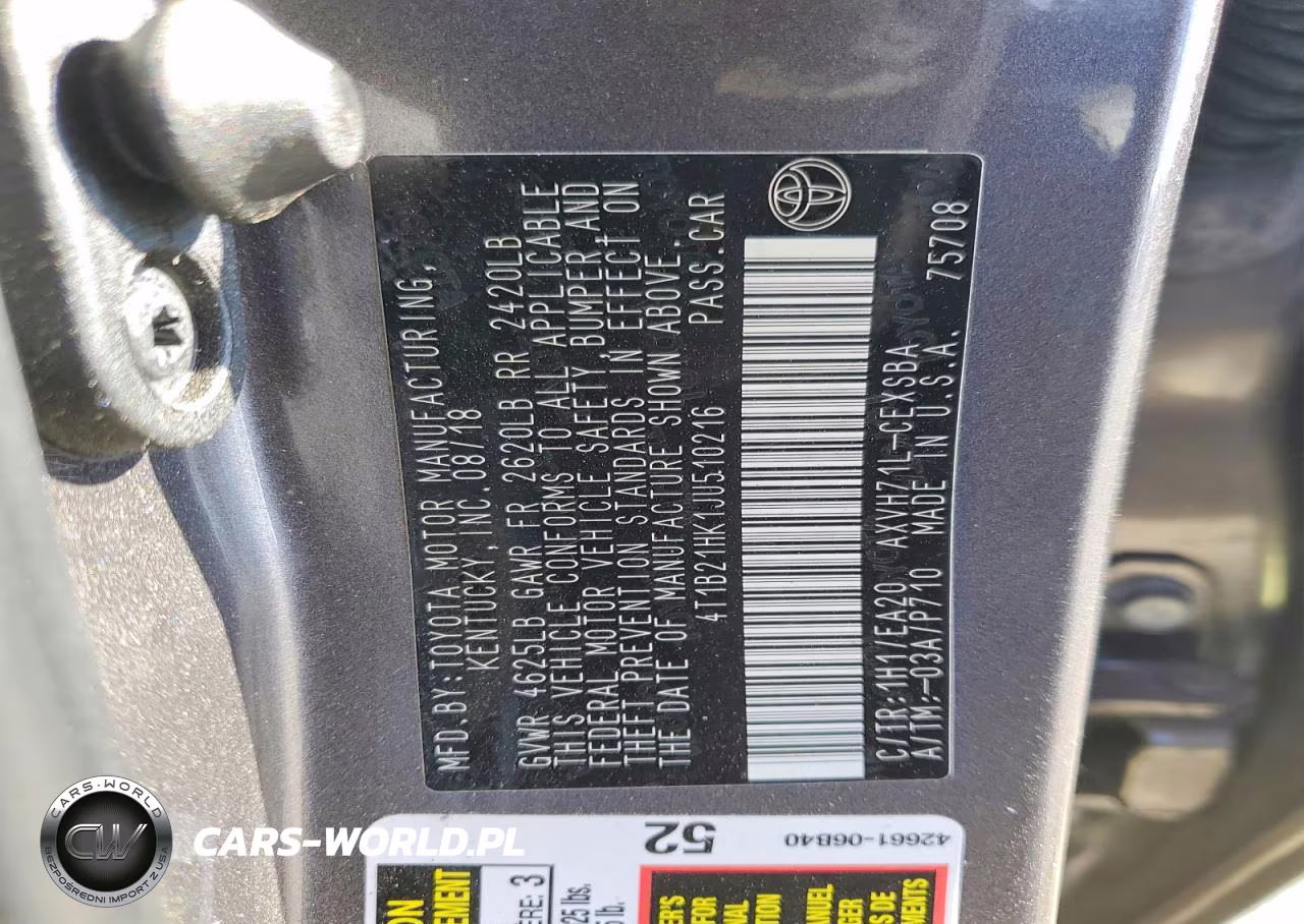 2018 Toyota Camry Hybrid Se VIN:4T1B21HK1JU510216 - 12