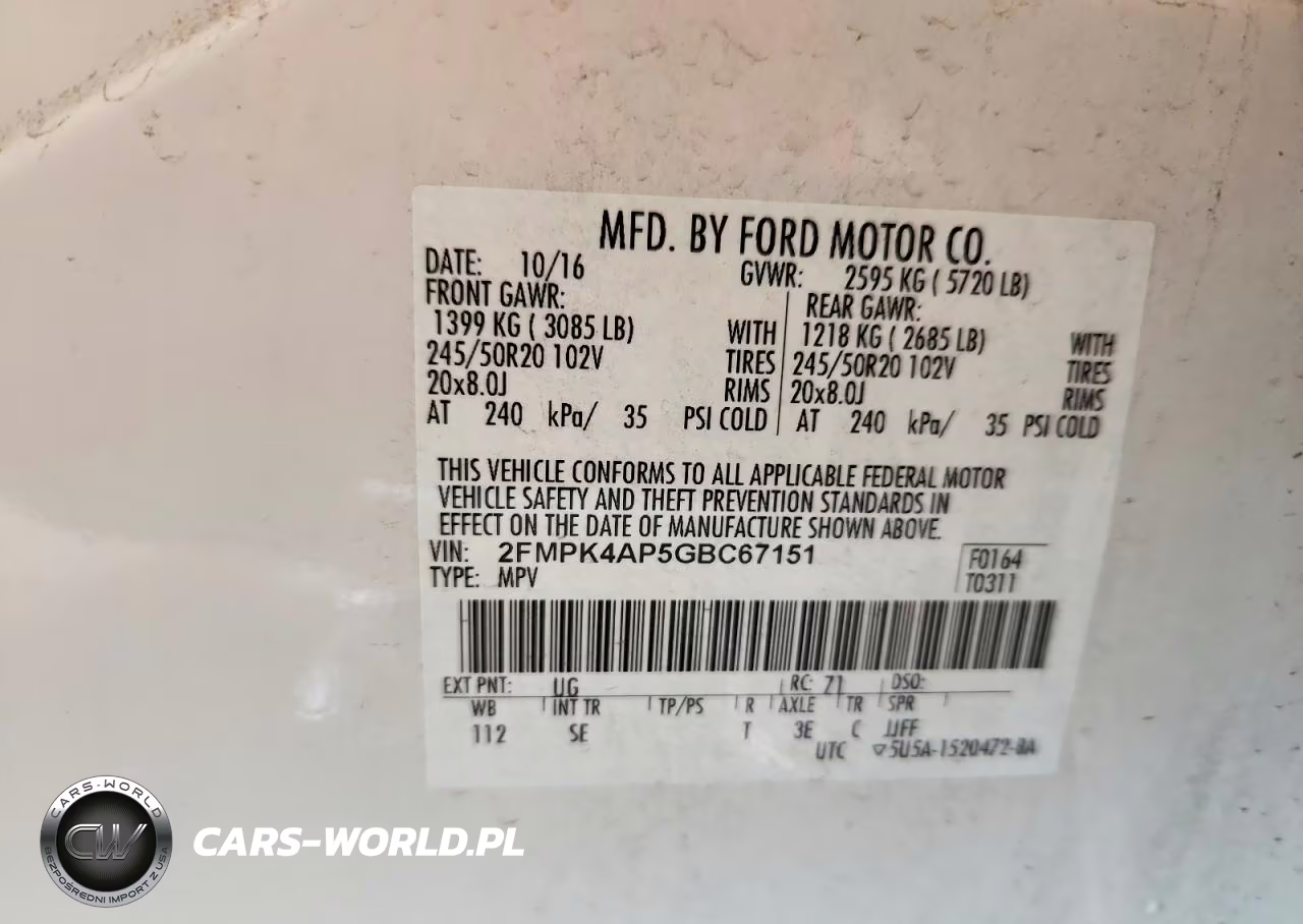 2016 Ford Edge Sport VIN:2FMPK4AP5GBC67151 - 13