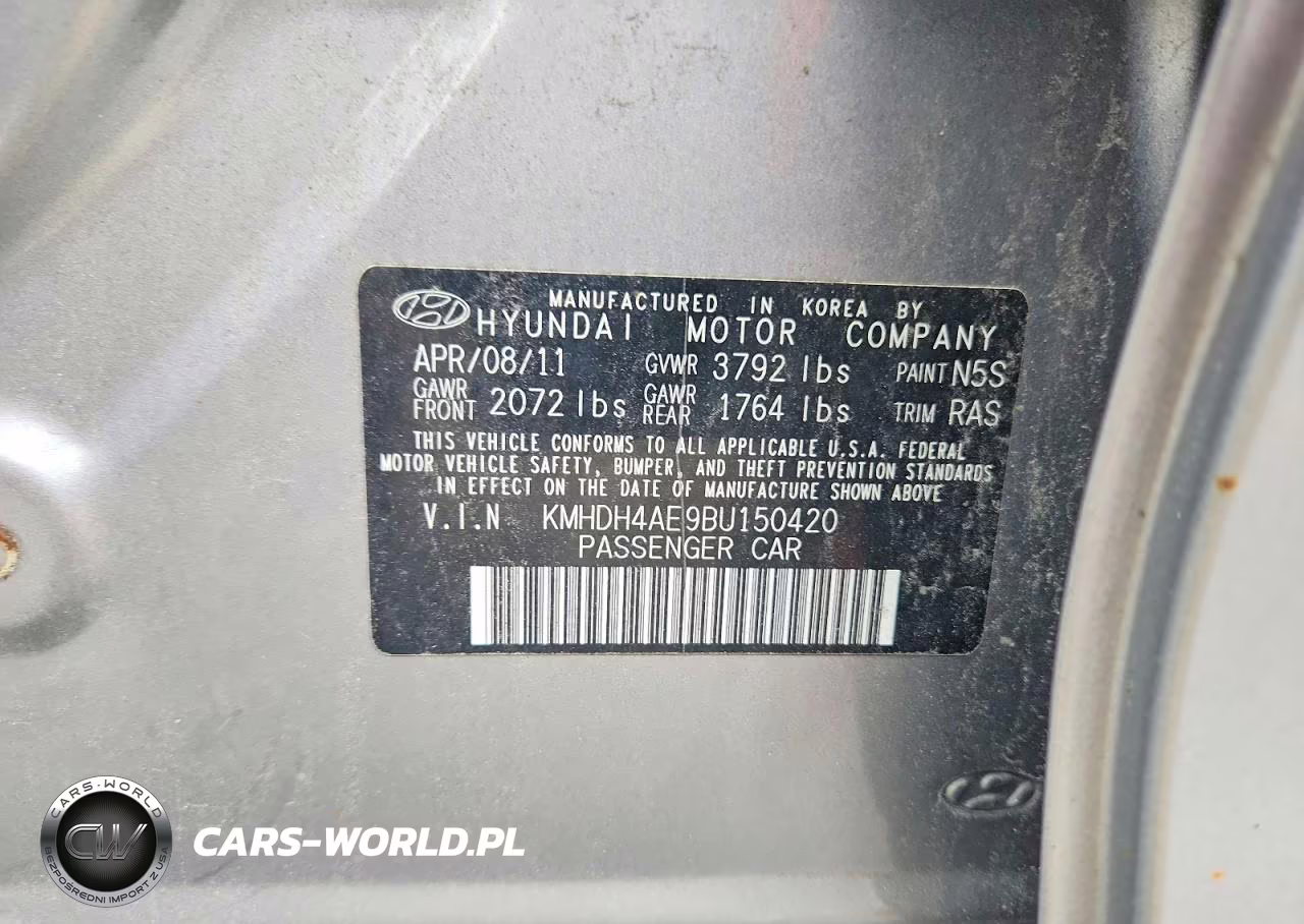 2011 Hyundai Elantra Gls VIN:KMHDH4AE9BU150420 - 12
