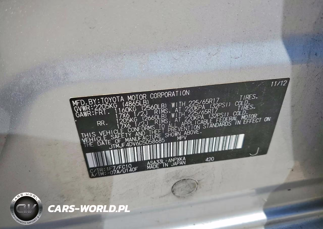 2012 Toyota Rav4 Base VIN:JTMJF4DV6C5058685 - 13