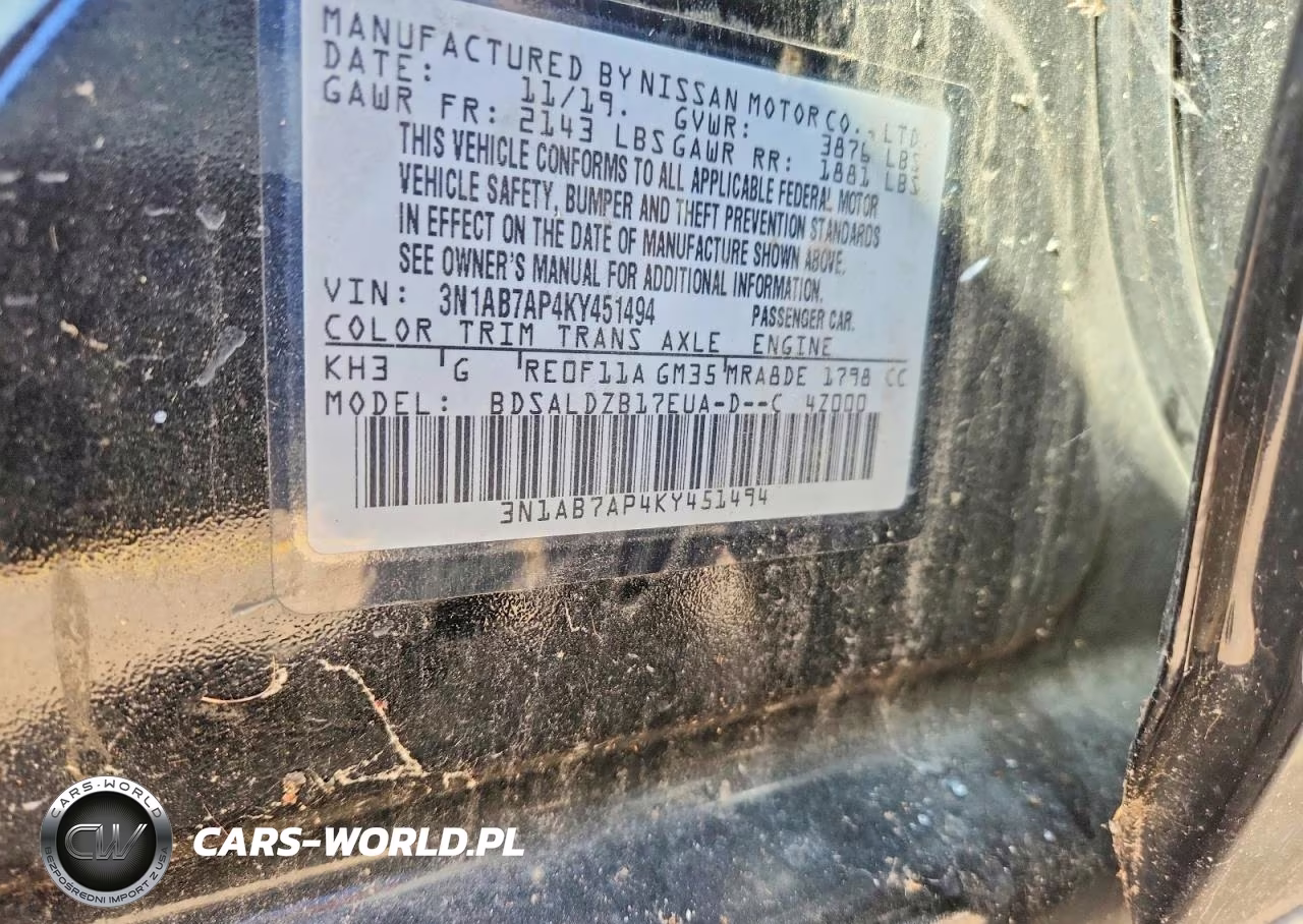 2019 Nissan Sentra Sv VIN:3N1AB7AP4KY451494 - 12
