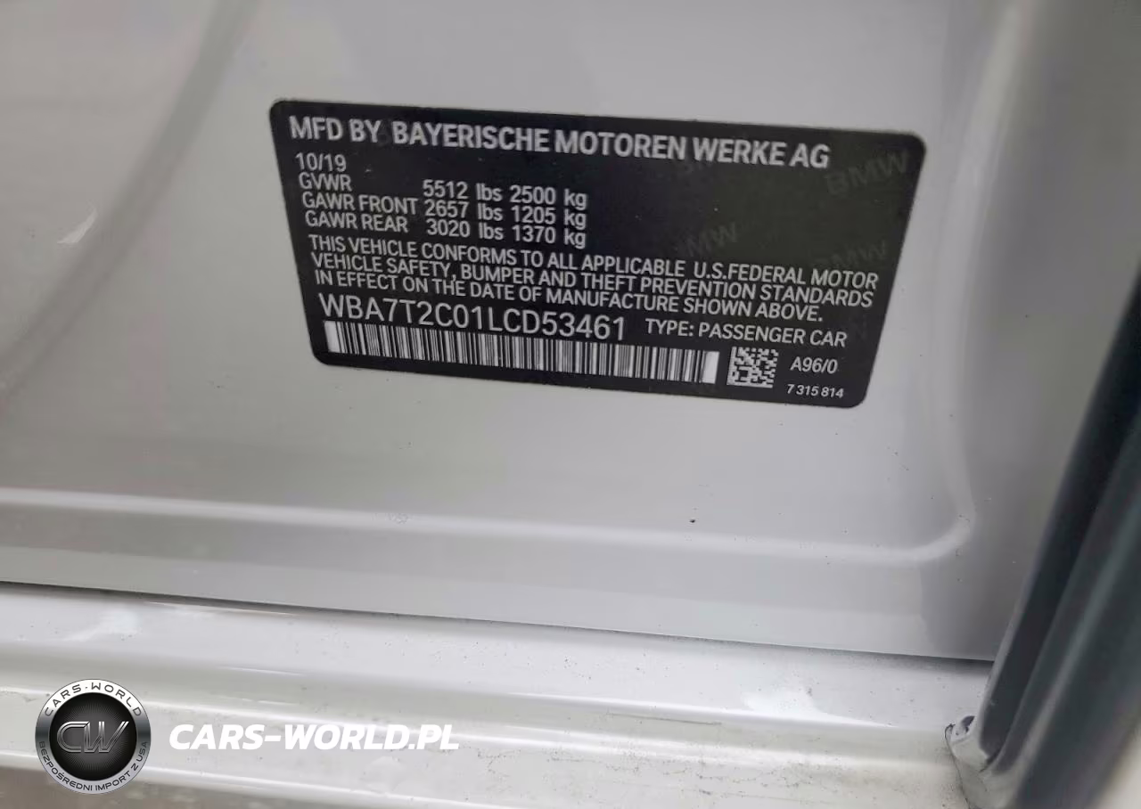 2020 BMW 740 I VIN:WBA7T2C01LCD53461 - 12