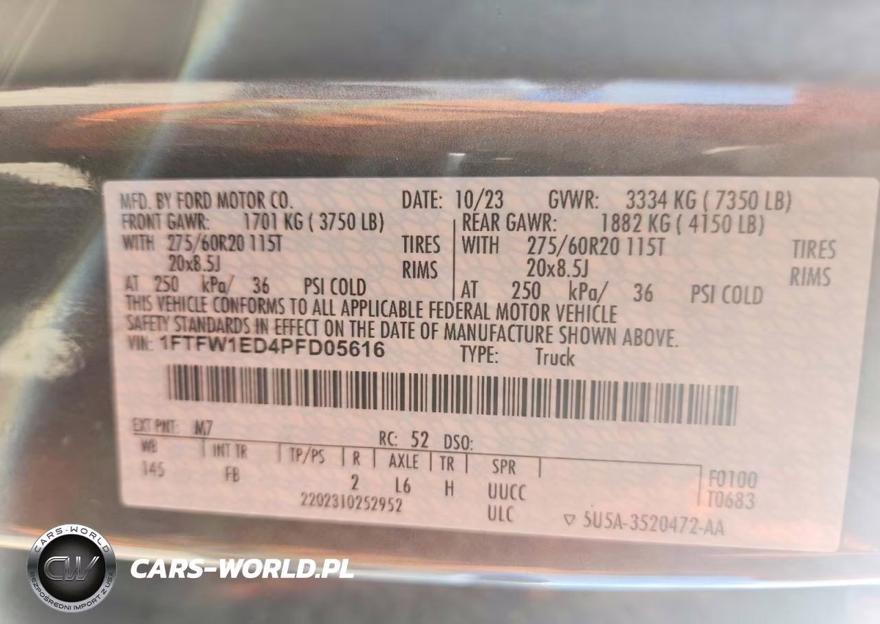 2023 Ford F150 Supercrew VIN:1FTFW1ED4PFD05616 - 12