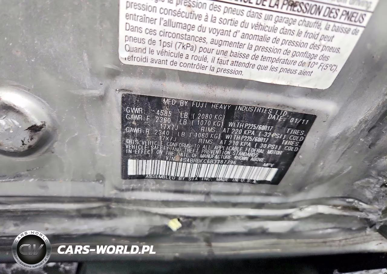 2011 Subaru Outback 2.5I Limited VIN:4S4BRBKC6B3387796 - 13
