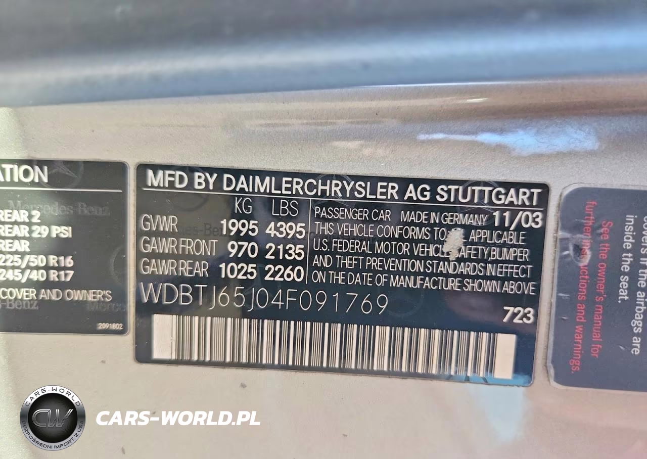2004 Mercedes-Benz Clk 320 VIN:WDBTJ65J04F091769 - 12