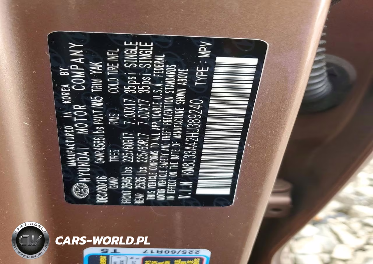 2017 Hyundai Tucson Se VIN:KM8J33A42HU389240 - 12