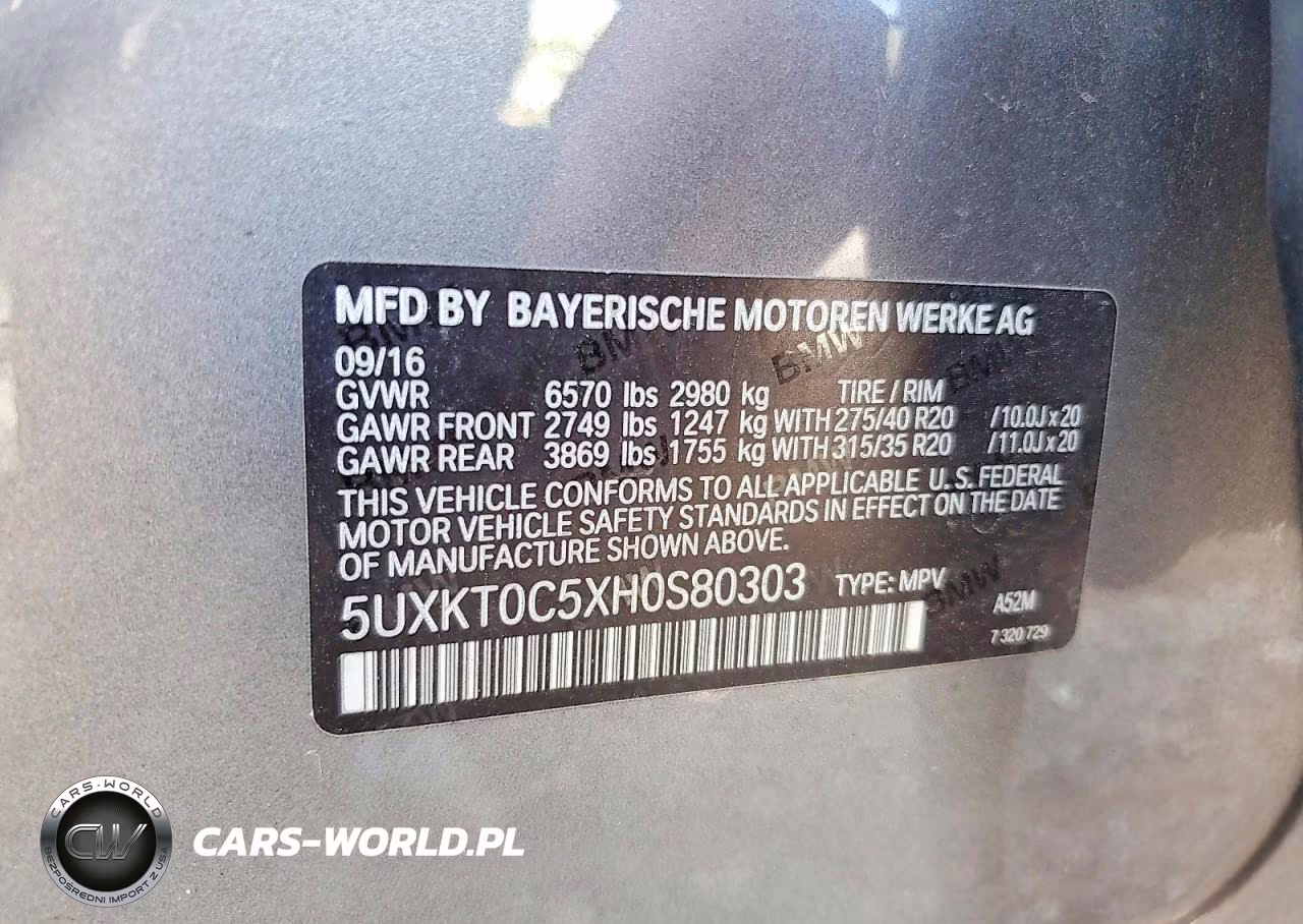 2017 BMW X5 Xdr40E VIN:5UXKT0C5XH0S80303 - 13