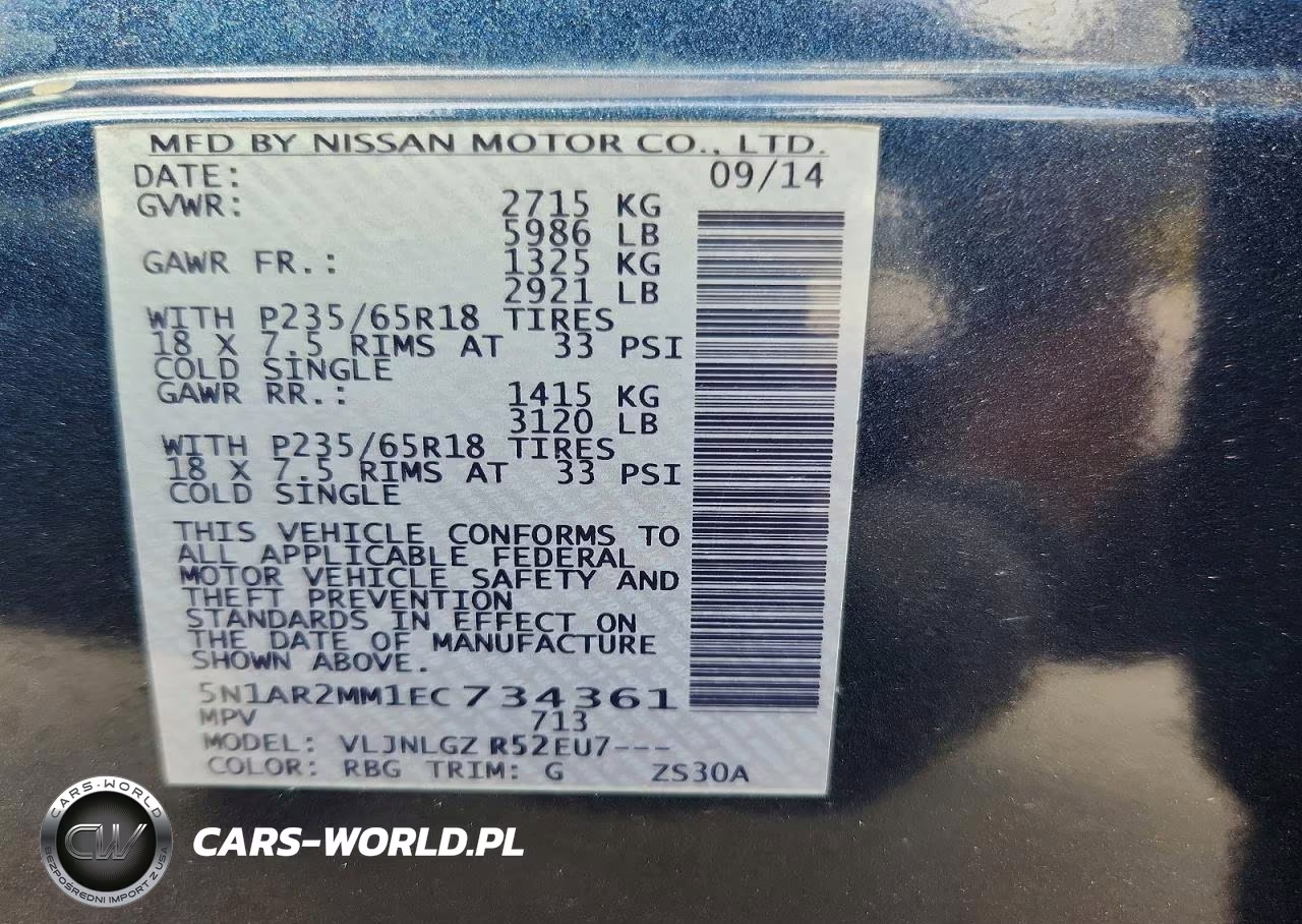 2014 Nissan Pathfinder Sl VIN:5N1AR2MM1EC734361 - 13