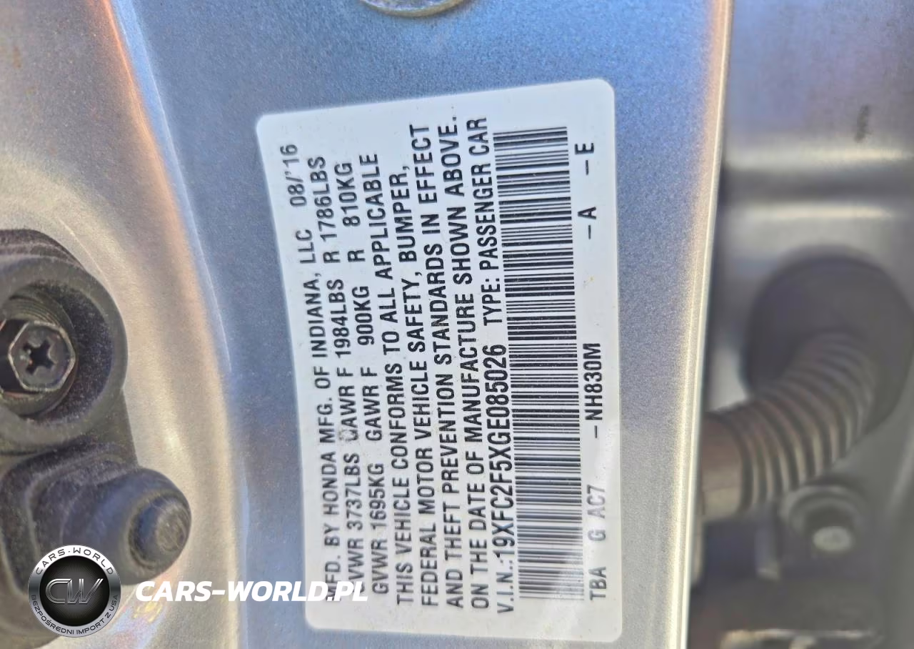 2016 Honda Civic Lx VIN:19XFC2F5XGE085026 - 12