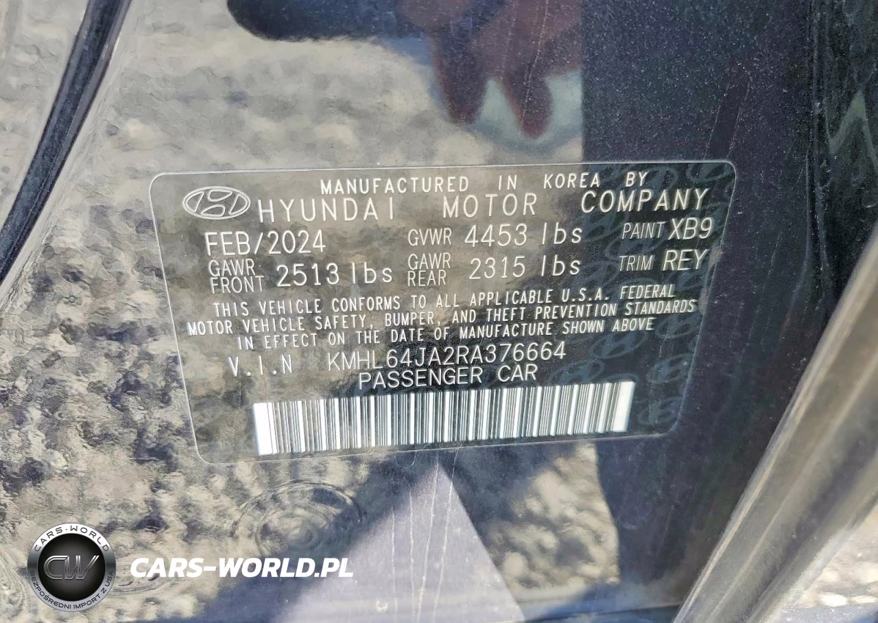 2024 Hyundai Sonata Sel VIN:KMHL64JA2RA376664 - 12