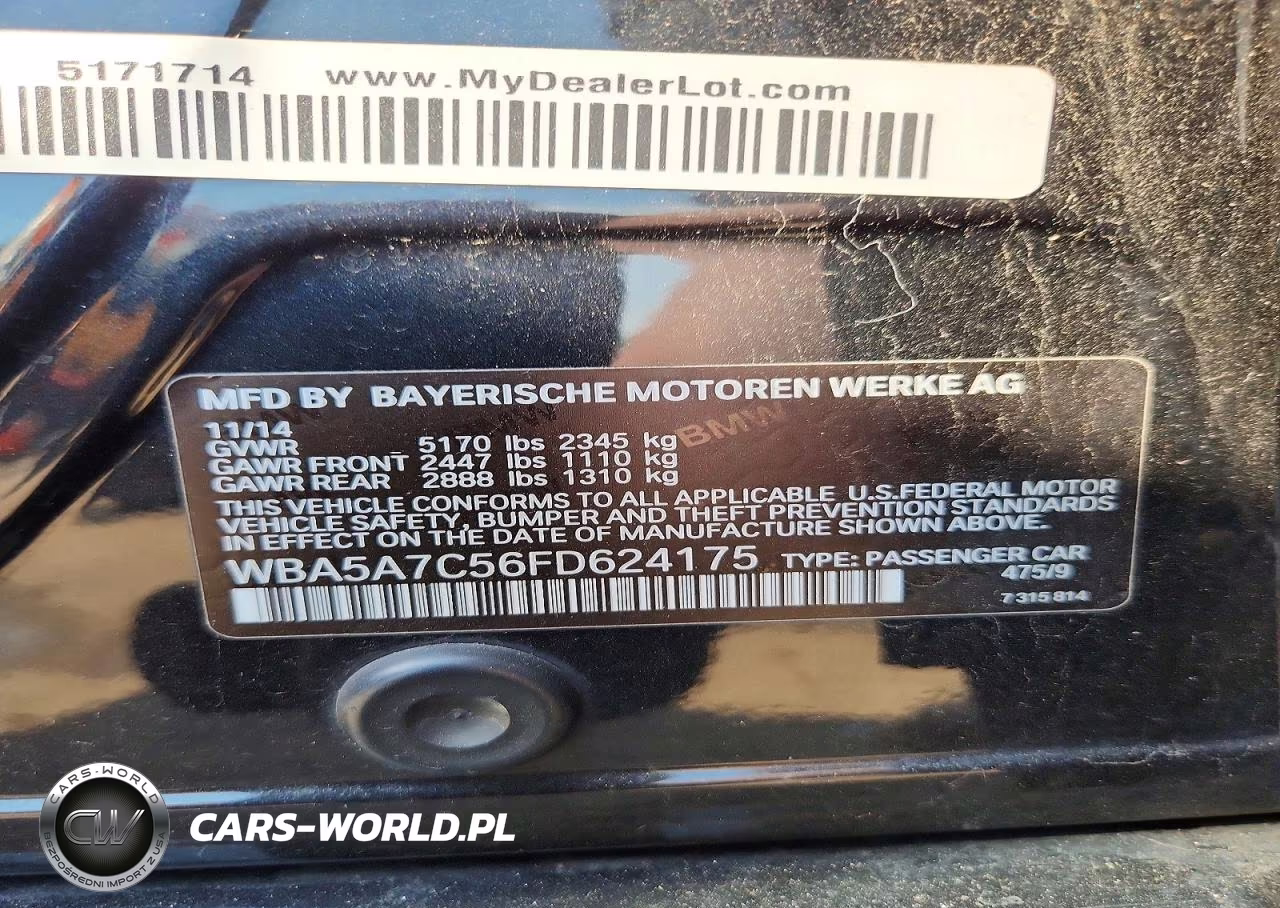 2015 BMW 528 Xi VIN:WBA5A7C56FD624175 - 12