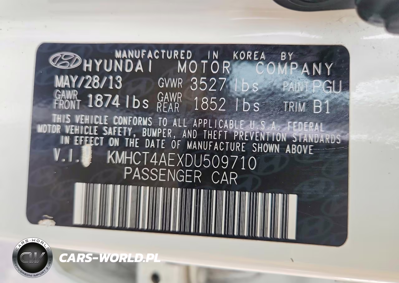 2013 Hyundai Accent Gls VIN:KMHCT4AEXDU509710 - 12