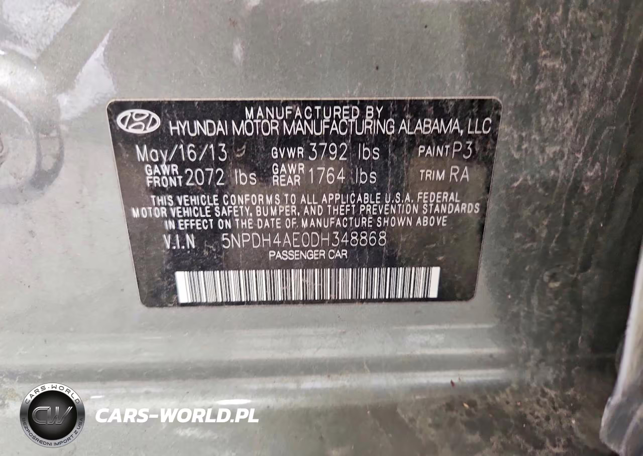 2013 Hyundai Elantra Gls VIN:5NPDH4AE0DH348868 - 12