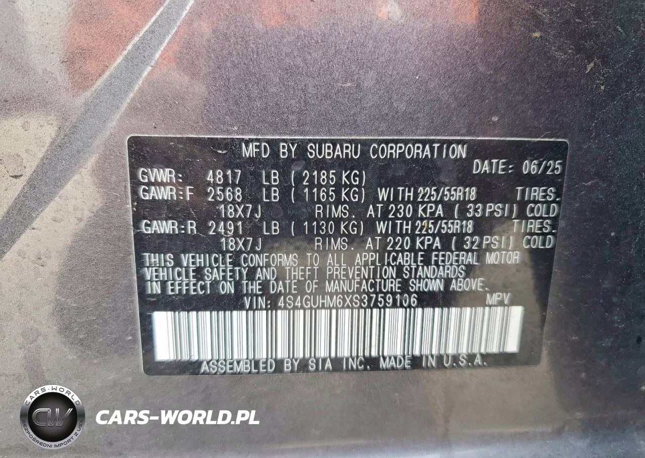 2025 Subaru Crosstrek Limited VIN:4S4GUHM6XS3759106 - 12