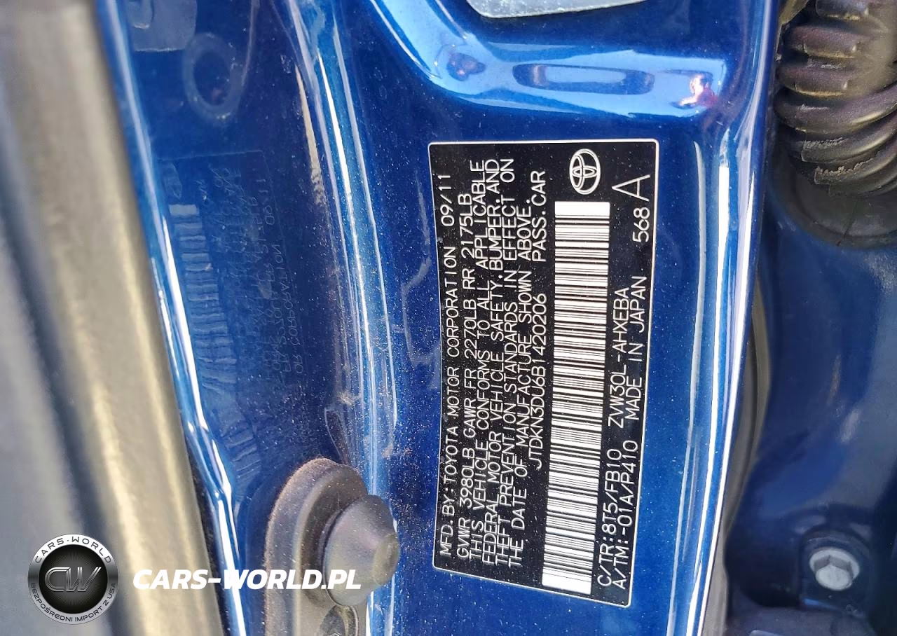 2011 Toyota Prius Two VIN:JTDKN3DU6B1420206 - 12