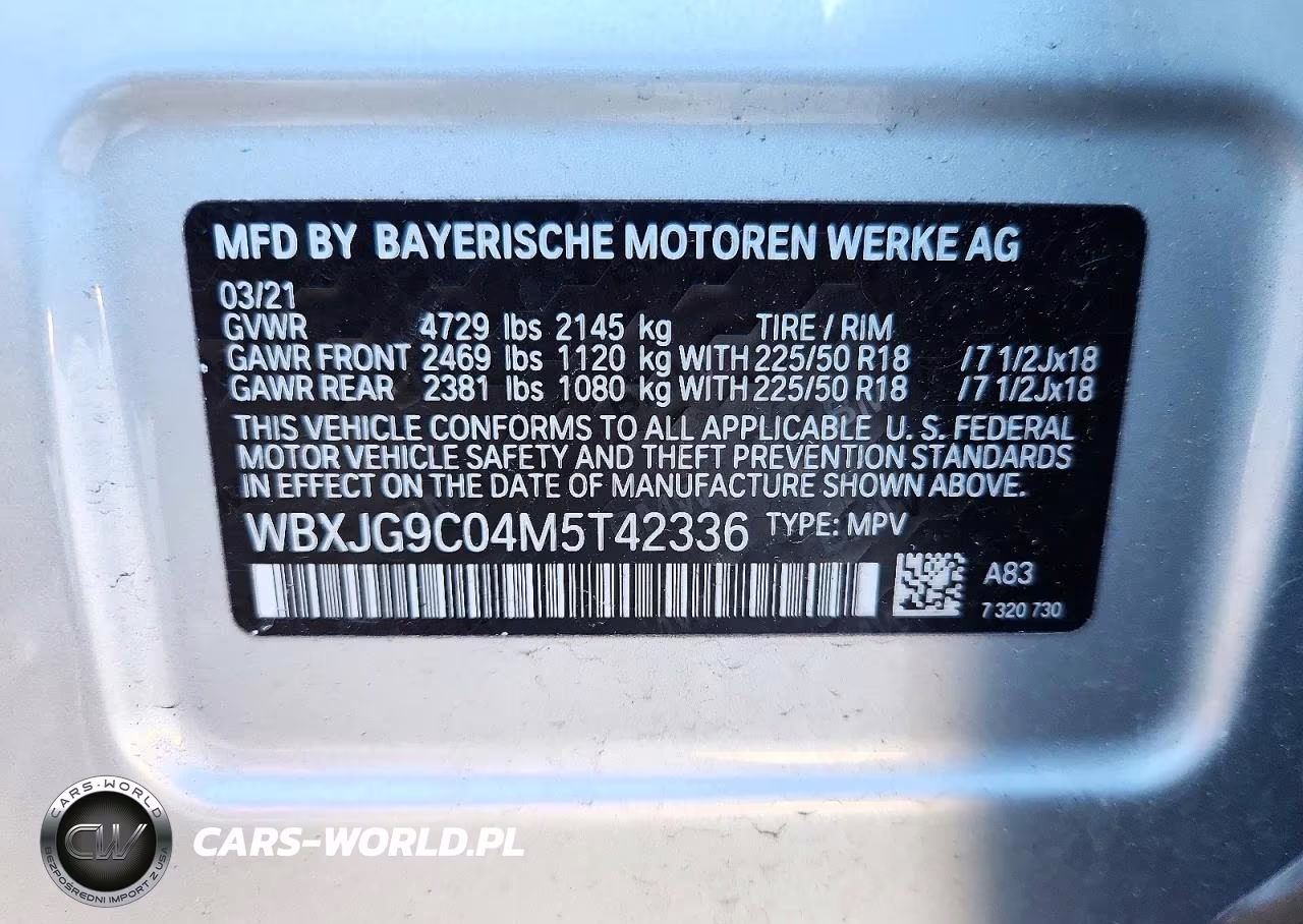 2021 BMW X1 xDrive28I VIN:WBXJG9C04M5T42336 - 14