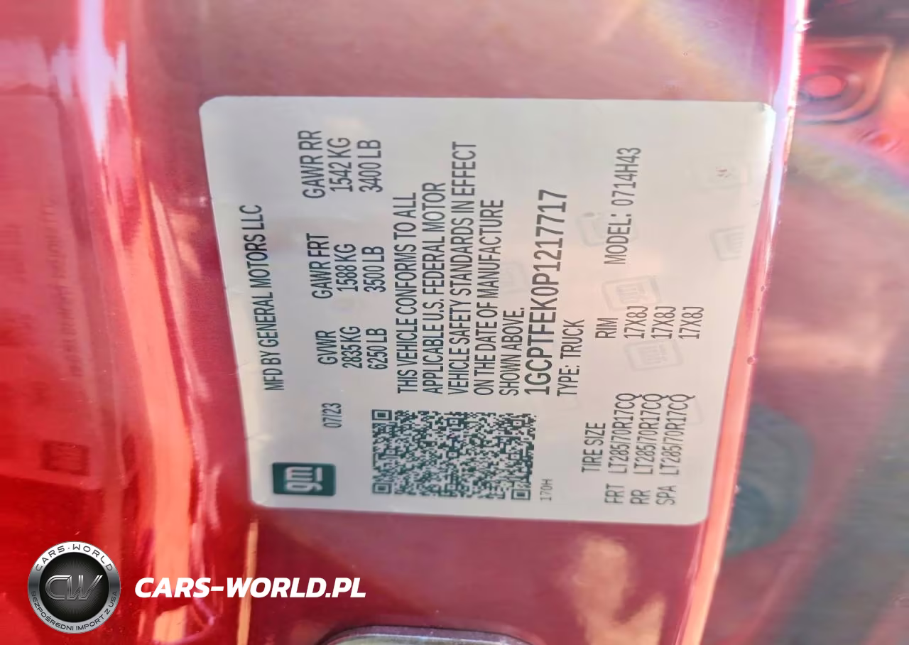 2023 Chevrolet Colorado Zr2 VIN:1GCPTFEK0P1217717 - 12