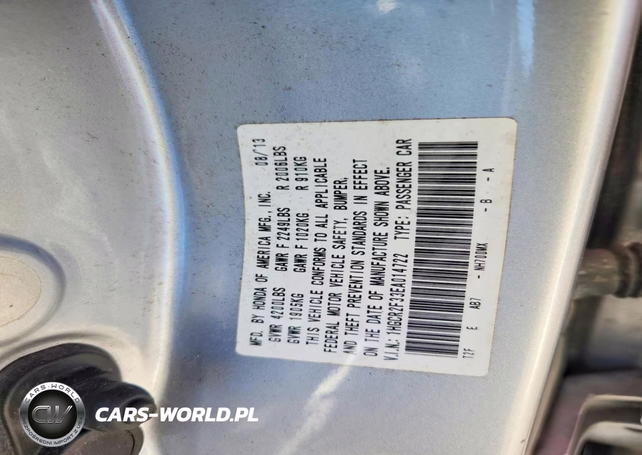 2014 Honda Accord Lx VIN:1HGCR2F33EA014722 - 12