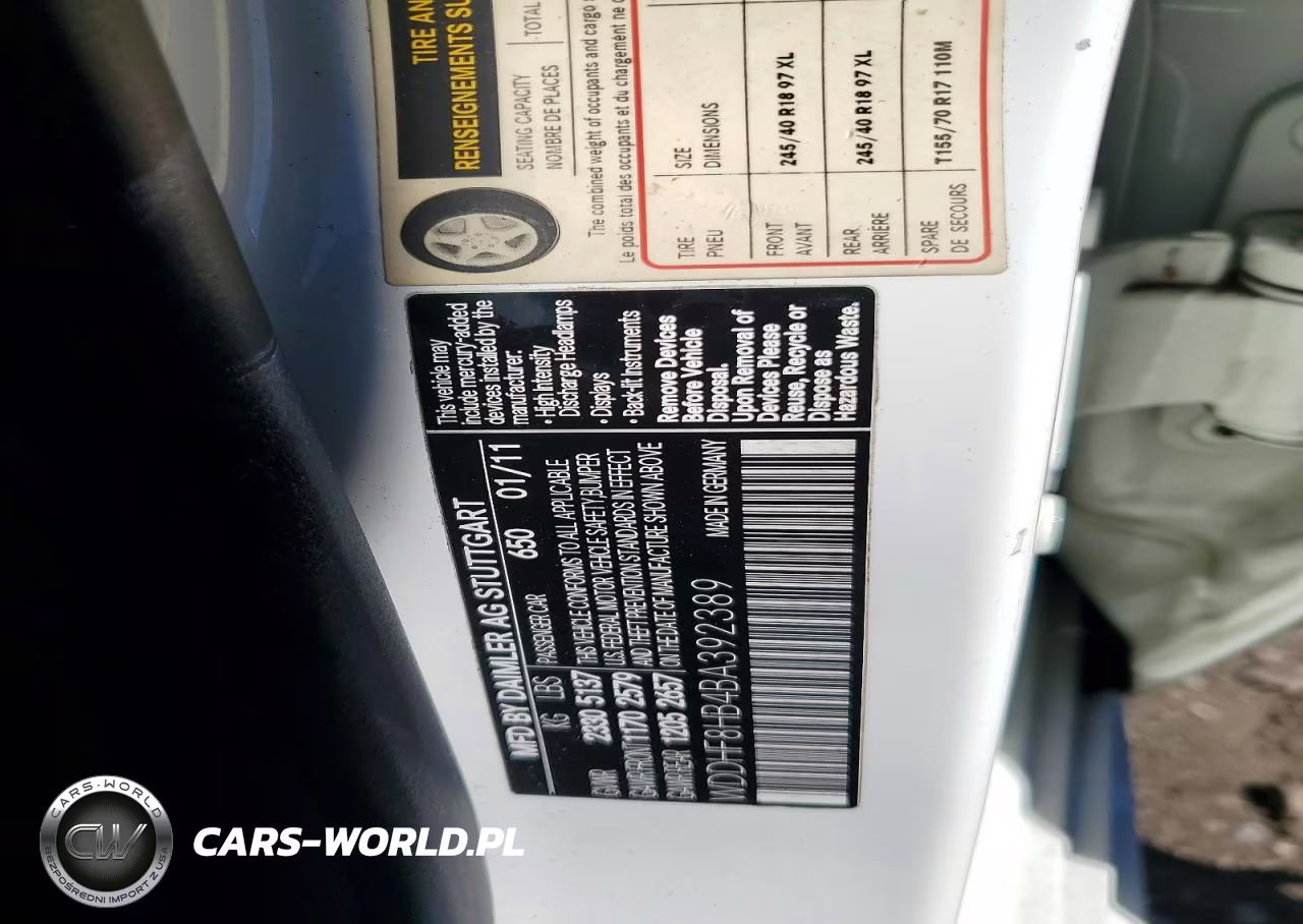 2011 Mercedes-Benz E 350 4Matic VIN:WDDHF8HB4BA392389 - 12