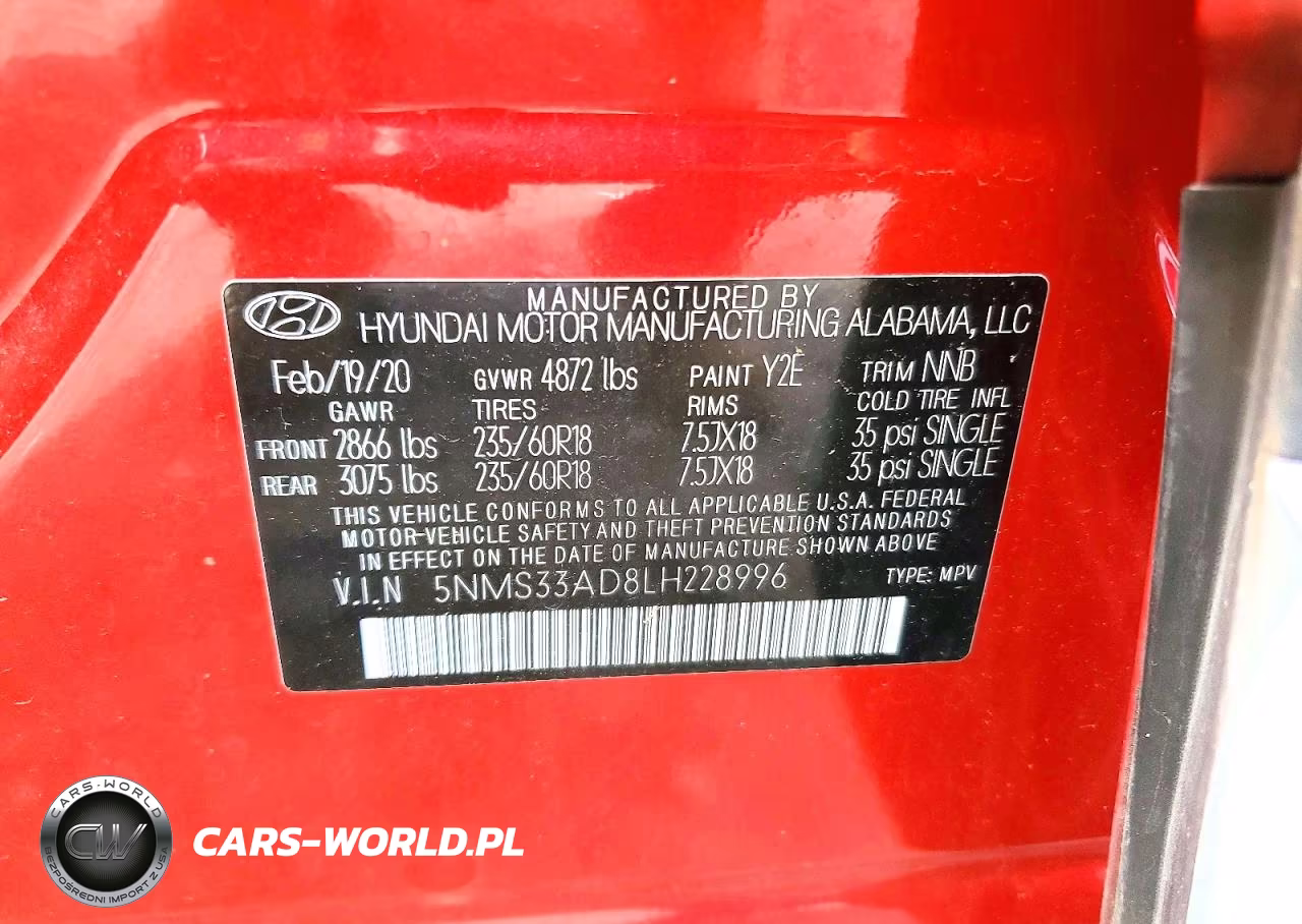 2020 Hyundai Santa Fe Sel VIN:5NMS33AD8LH228996 - 13