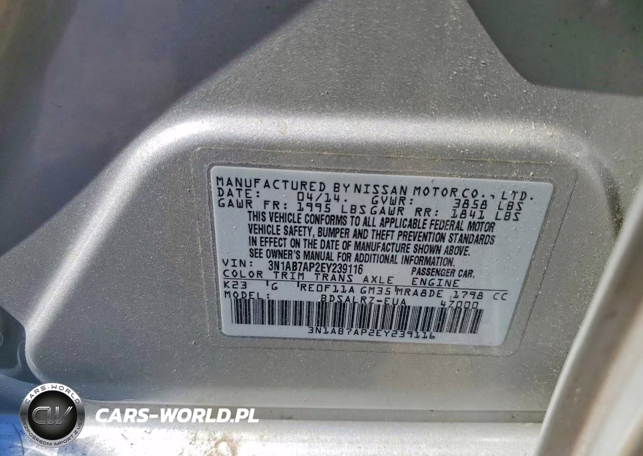 2014 Nissan Sentra Sr VIN:3N1AB7AP2EY239116 - 12