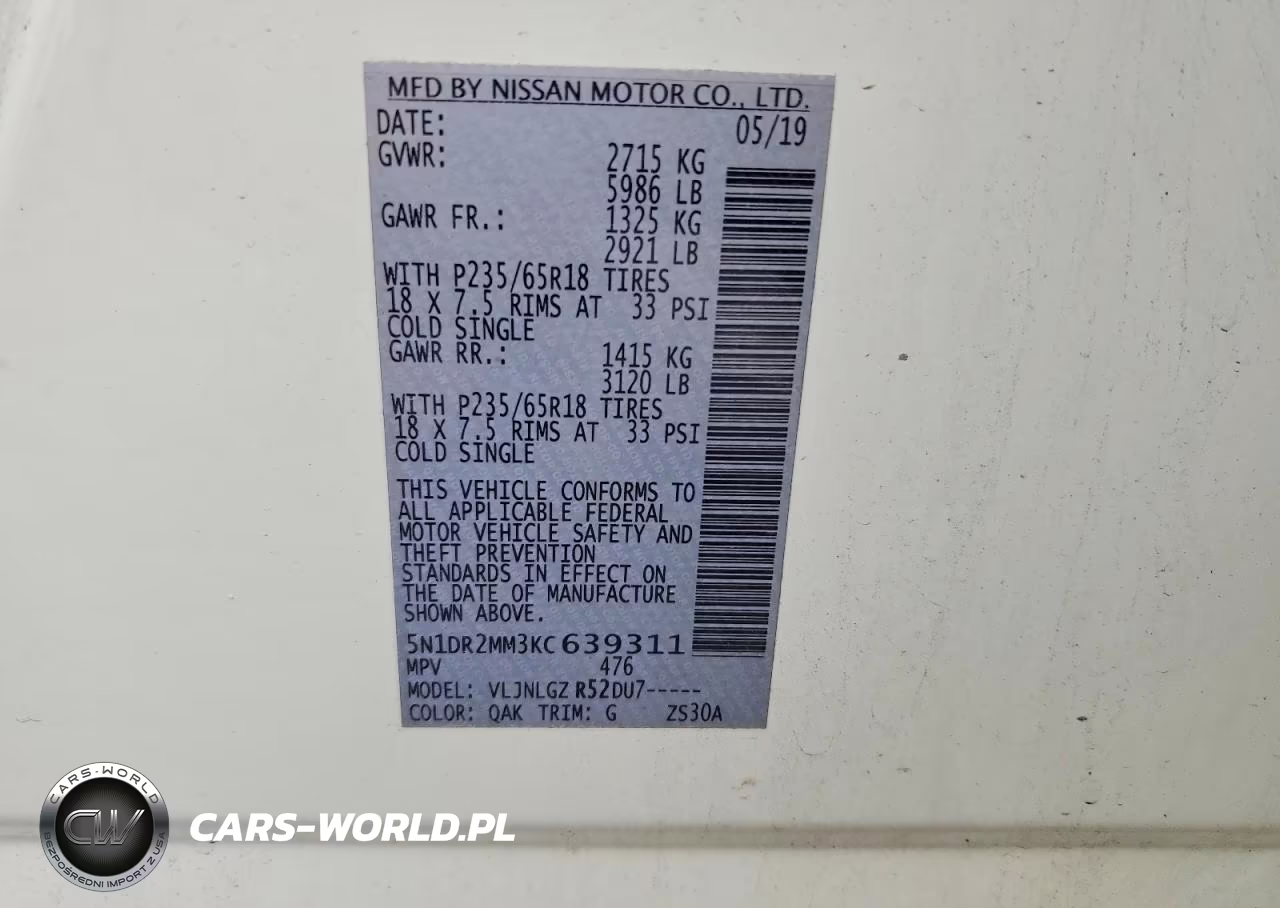2019 Nissan Pathfinder Sl VIN:5N1DR2MM3KC639311 - 13