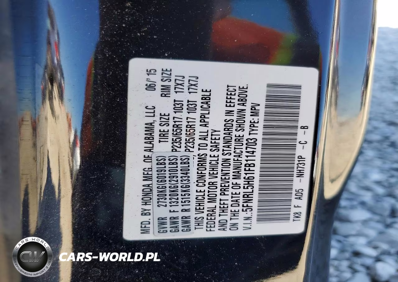 2015 Honda Odyssey Exl VIN:5FNRL5H61FB114703 - 13