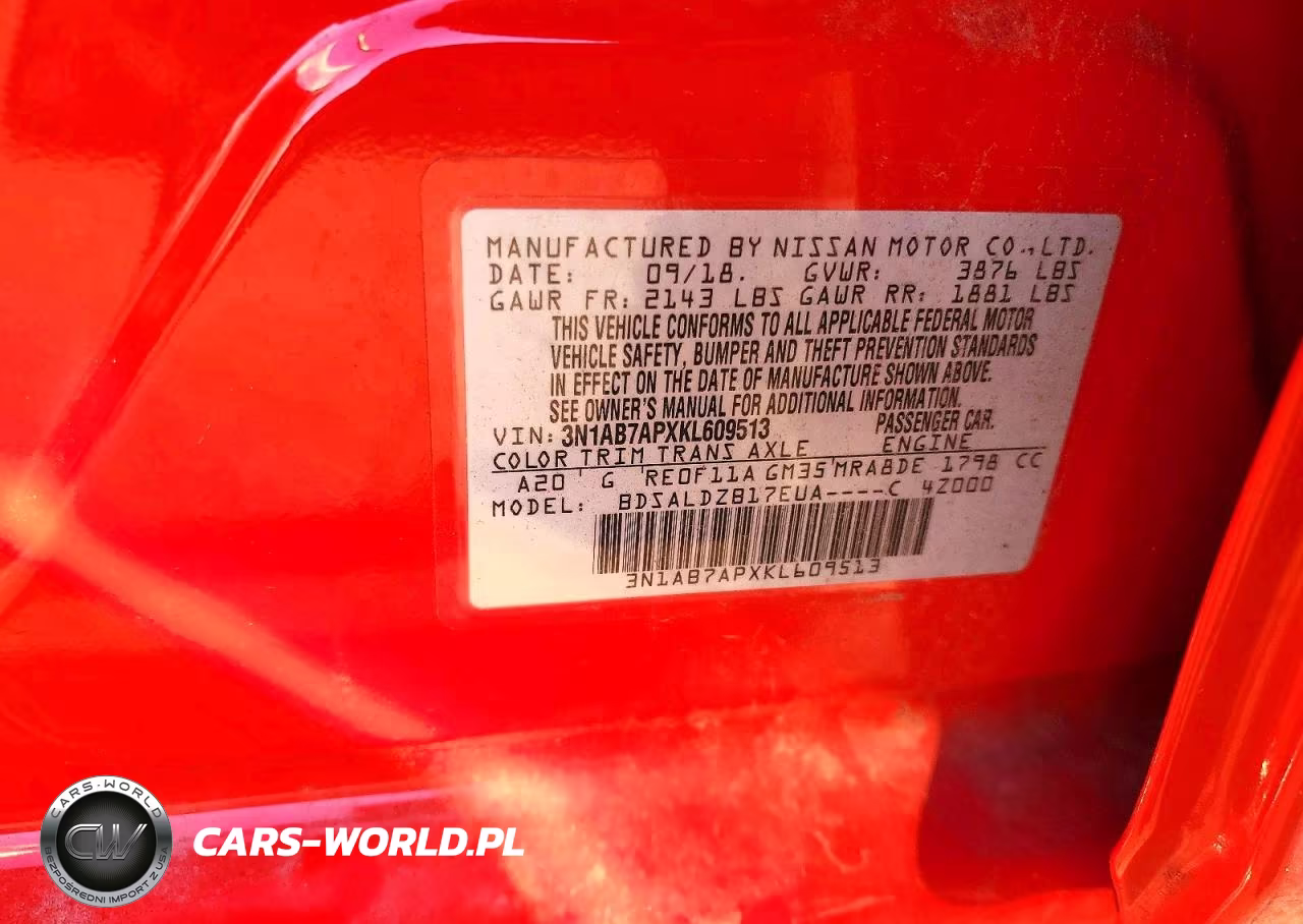 2019 Nissan Sentra Sv VIN:3N1AB7APXKL609513 - 12