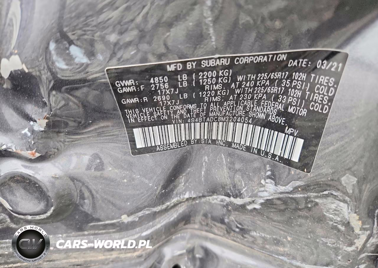 2021 Subaru Outback Premium VIN:4S4BTADC8M3204054 - 12