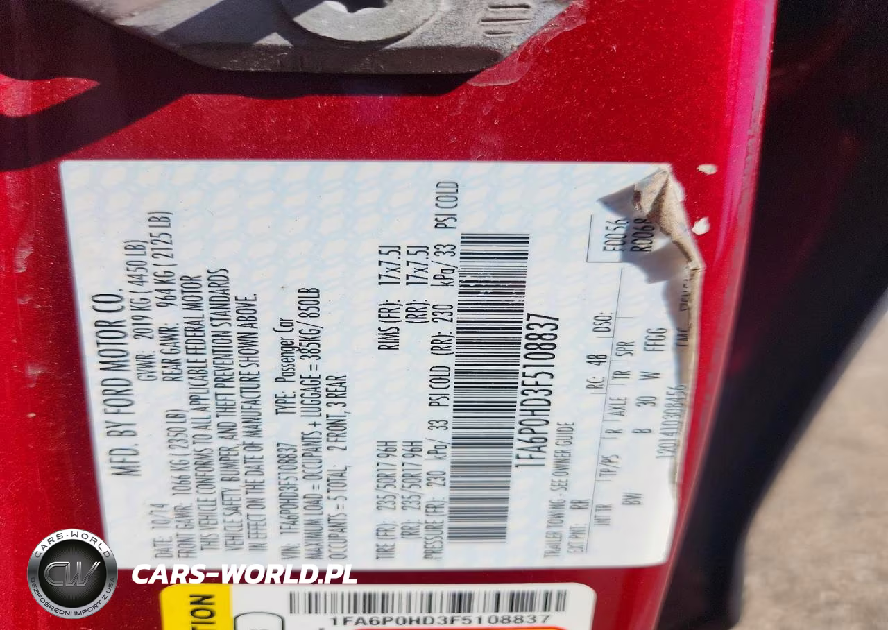 2015 FORD FUSION SE VIN:1FA6P0HD3F5108837 - 12