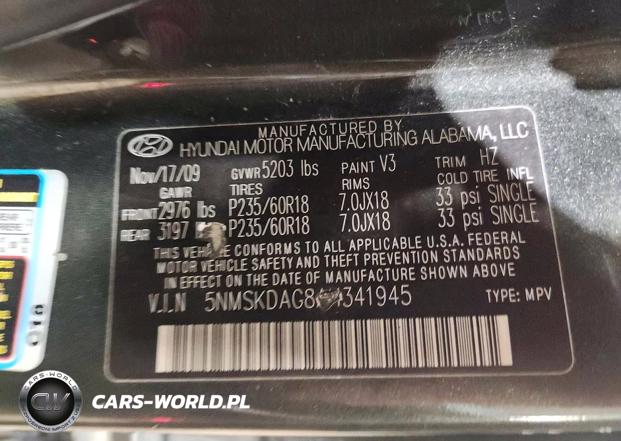 2010 Hyundai Santa Fe Limited VIN:5NMSKDAG8AH341945 - 13