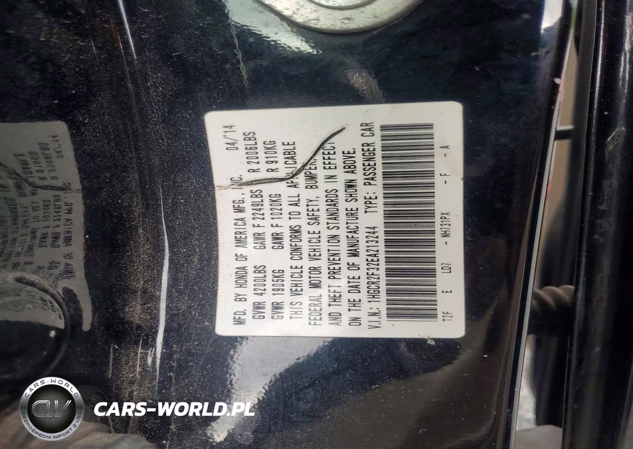 2014 Honda Accord Lx VIN:1HGCR2F32EA213244 - 12