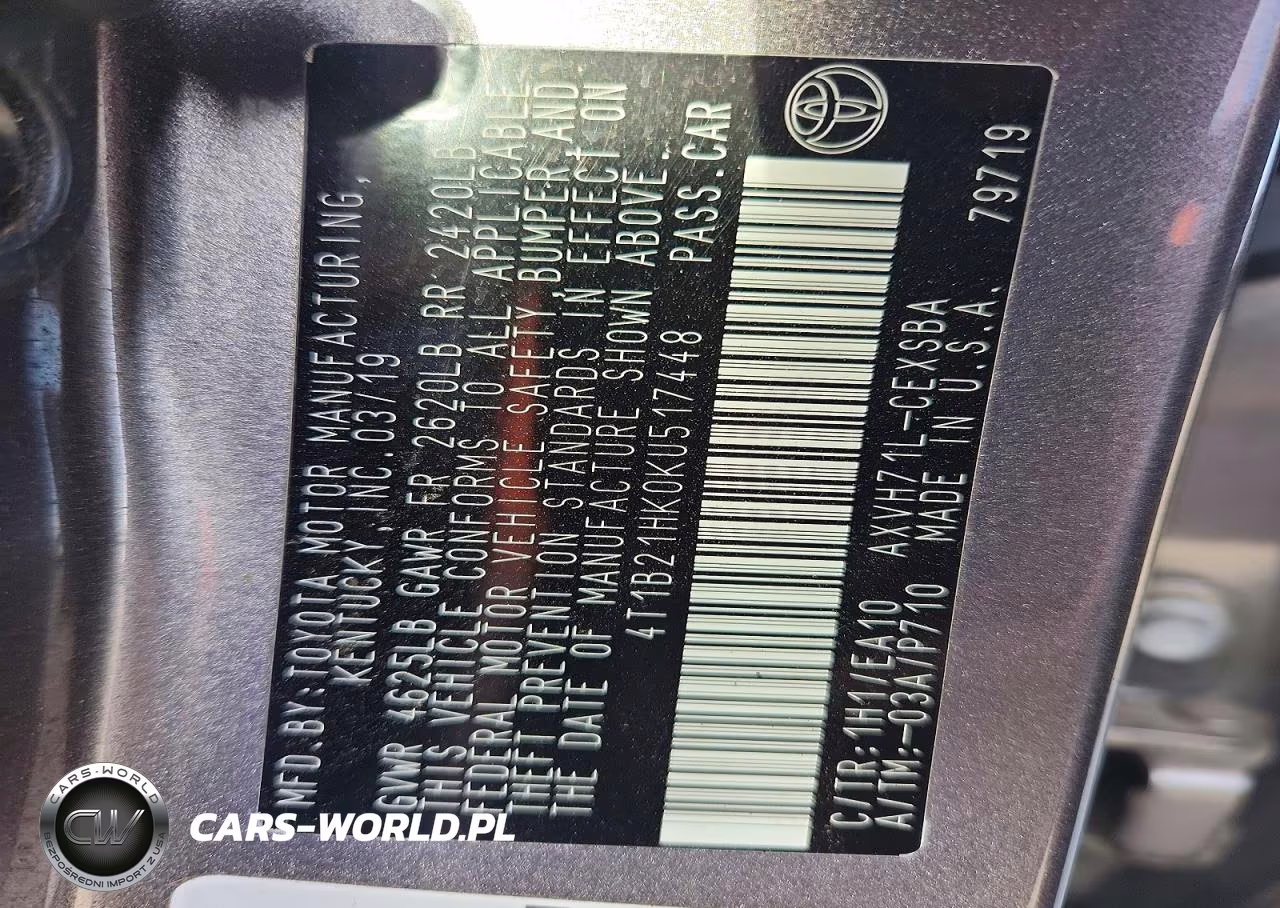 2019 Toyota Camry Hybrid Se VIN:4T1B21HK0KU517448 - 12