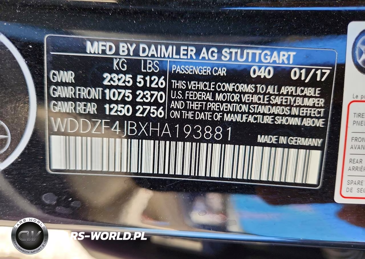 2017 Mercedes-Benz E 300 VIN:WDDZF4JBXHA193881 - 12