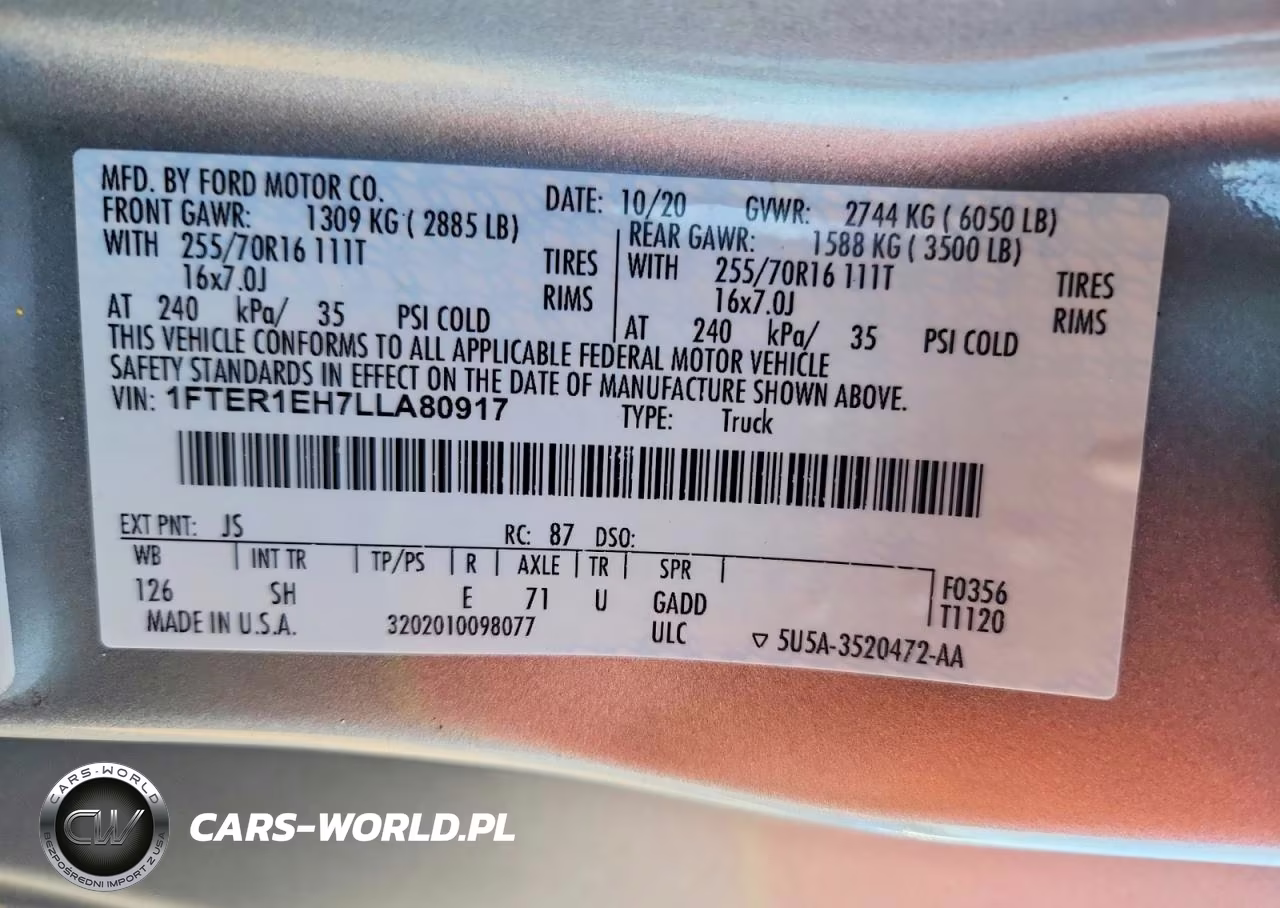 2020 Ford Ranger Xl VIN:1FTER1EH7LLA80917 - 12