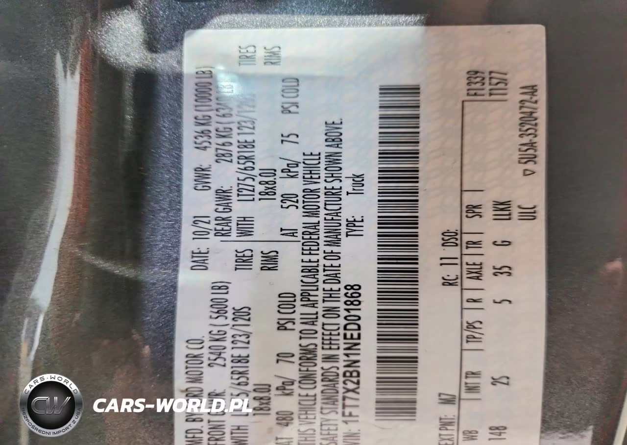 2022 Ford F250 Super Duty VIN:1FT7X2BN1NED01868 - 12