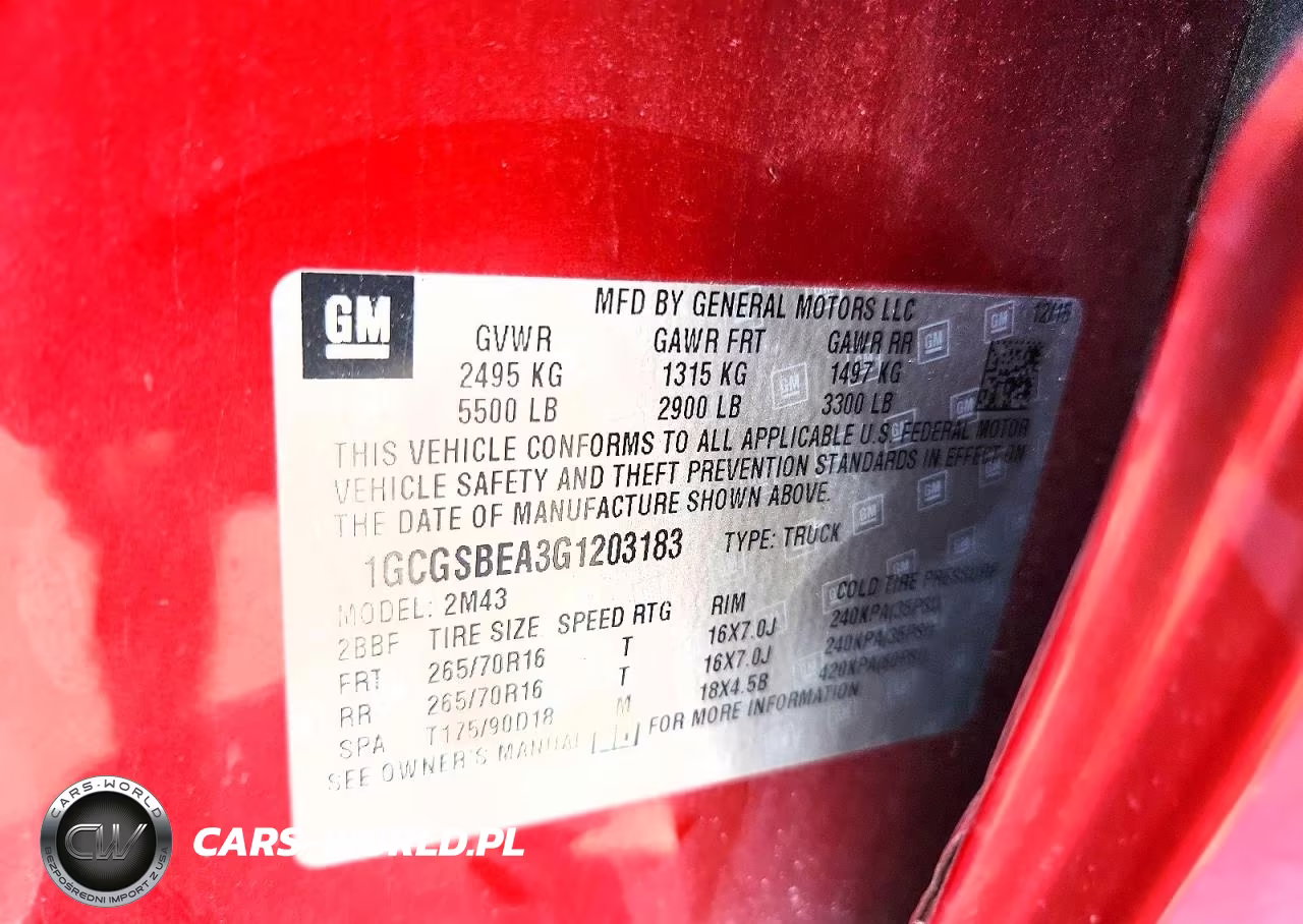 2016 Chevrolet Colorado VIN:1GCGSBEA3G1203183 - 12