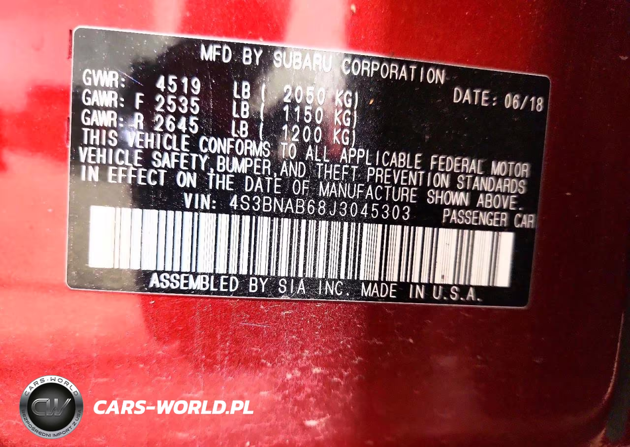 2018 Subaru Legacy 2.5I VIN:4S3BNAB68J3045303 - 12