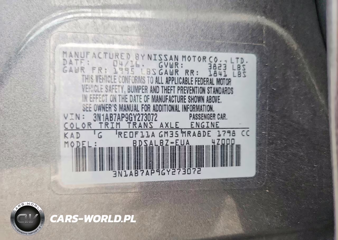 2016 Nissan Sentra VIN:3N1AB7AP9GY273072 - 13