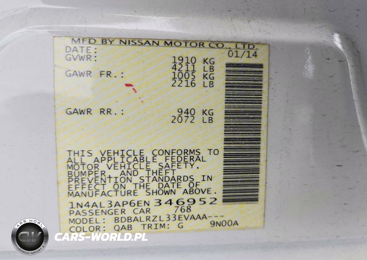 2014 Nissan Altima 2.5 S VIN:1N4AL3AP6EN346952 - 12