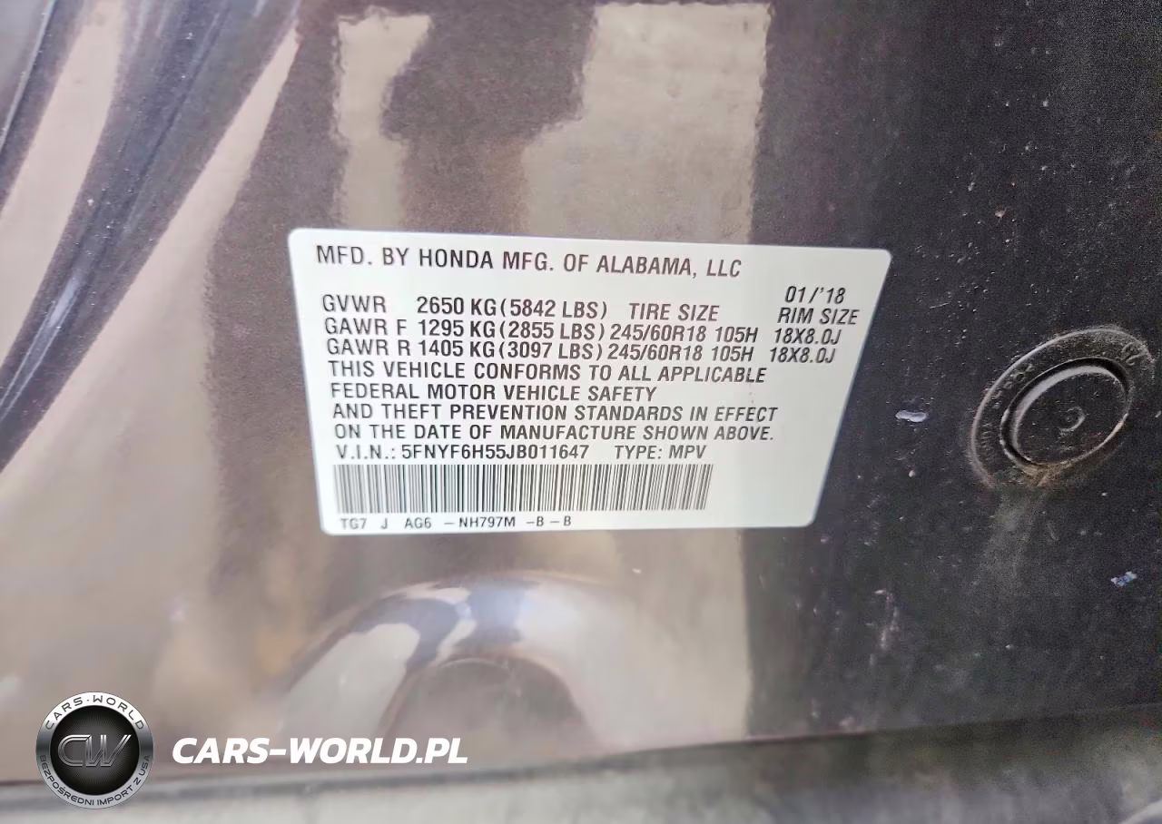 2016 Honda Pilot Exl VIN:5FNYF6H55JB011647 - 13