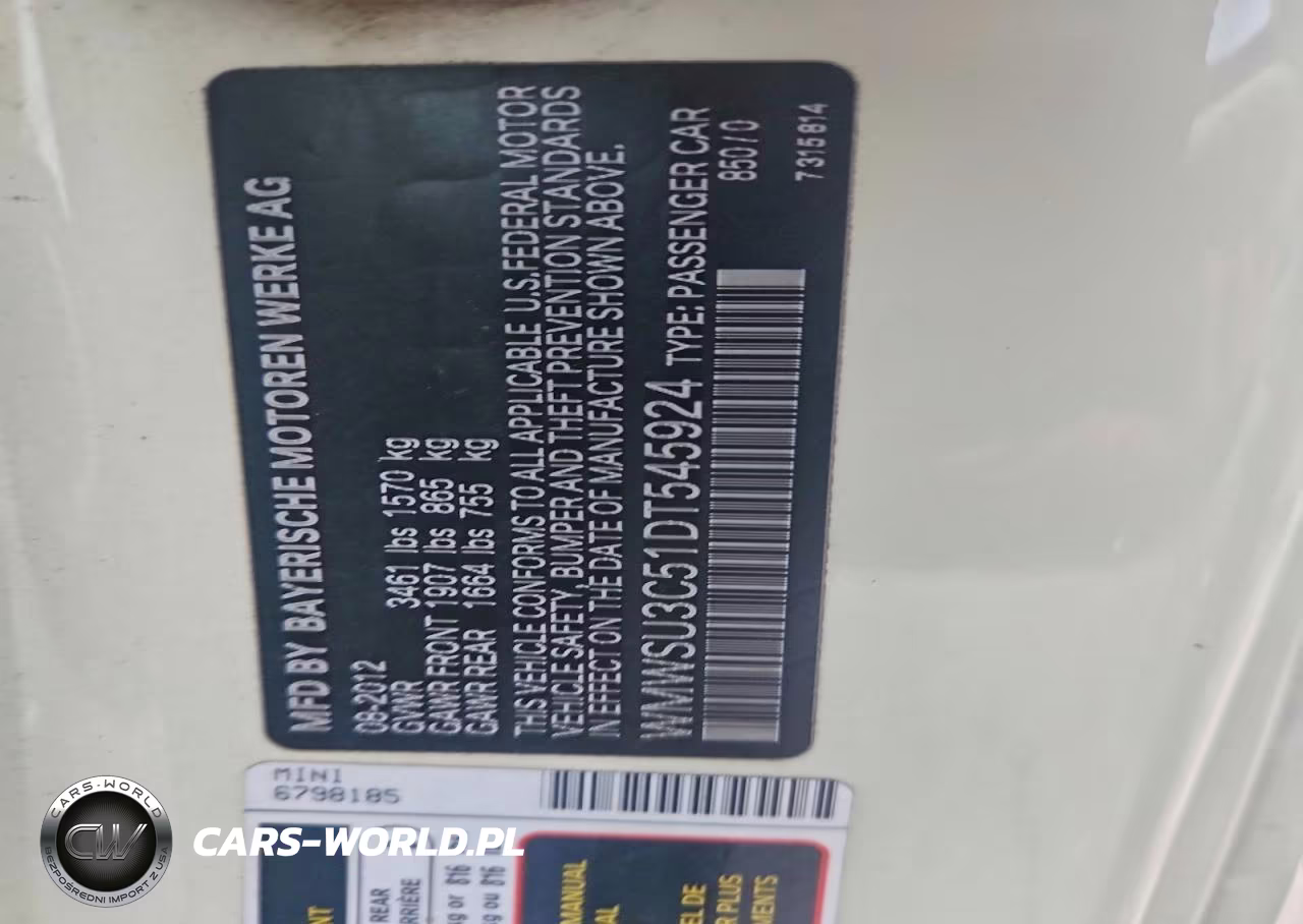 2013 Mini Cooper VIN:WMWSU3C51DT545924 - 12