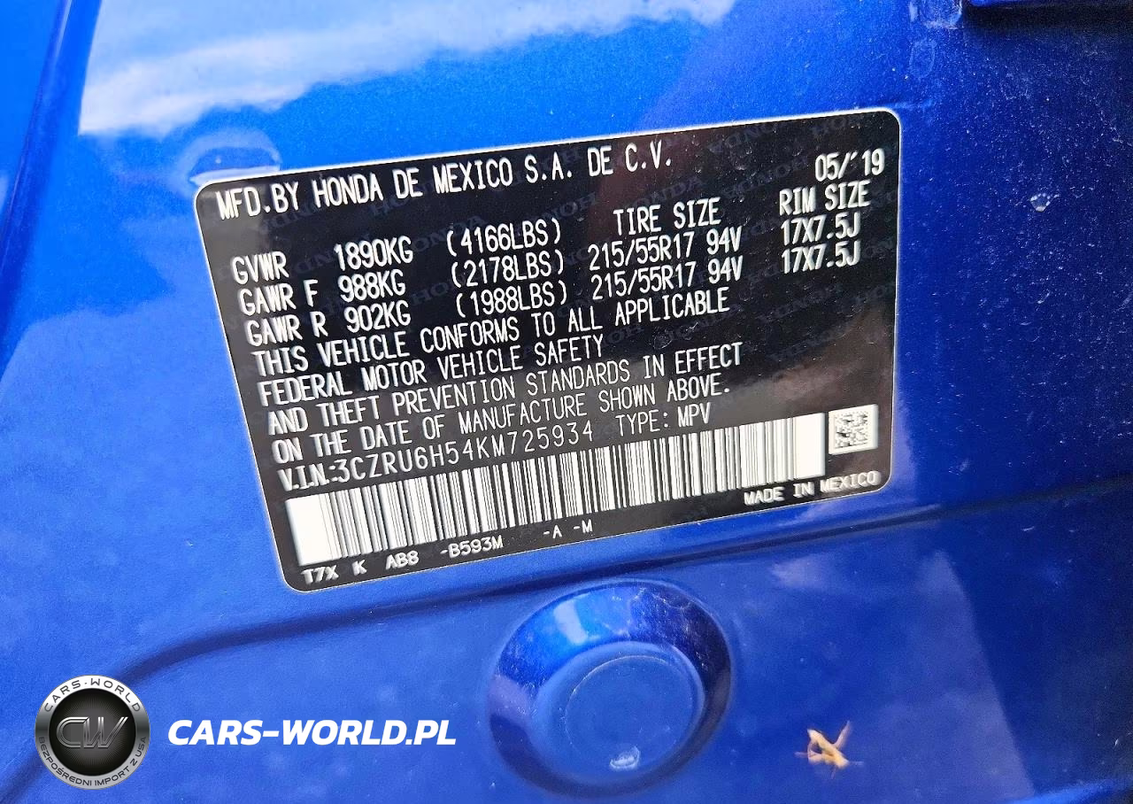 2019 Honda Hr-V Ex VIN:3CZRU6H54KM725934 - 13